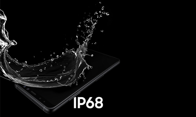 Samsung Galaxy A8+ 2018 đen kháng nước, kháng khuẩn