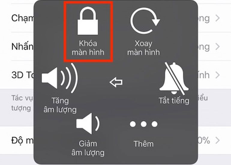 Trang bị phím ảo "Khóa màn hình" trong AssistiveTouch đề phòng trường hợp phím nguồn bị hư