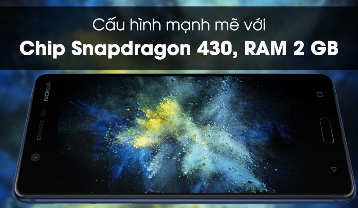 Điện thoại Nokia 5 màu xanh có thiết kế sang trọng, hiện đại