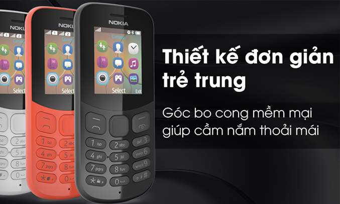 Điện thoại Nokia 130 đen 2017 (TA-1017) tiện lợi