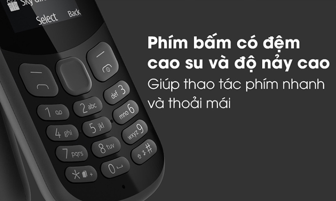 Điện thoại Nokia 130 đen 2017 (TA-1017) nhiều tính năng