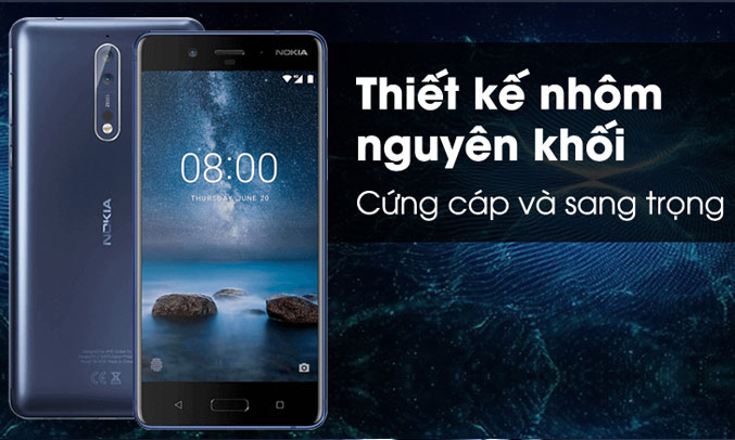 Nokia 8 thiết kế sang trọng