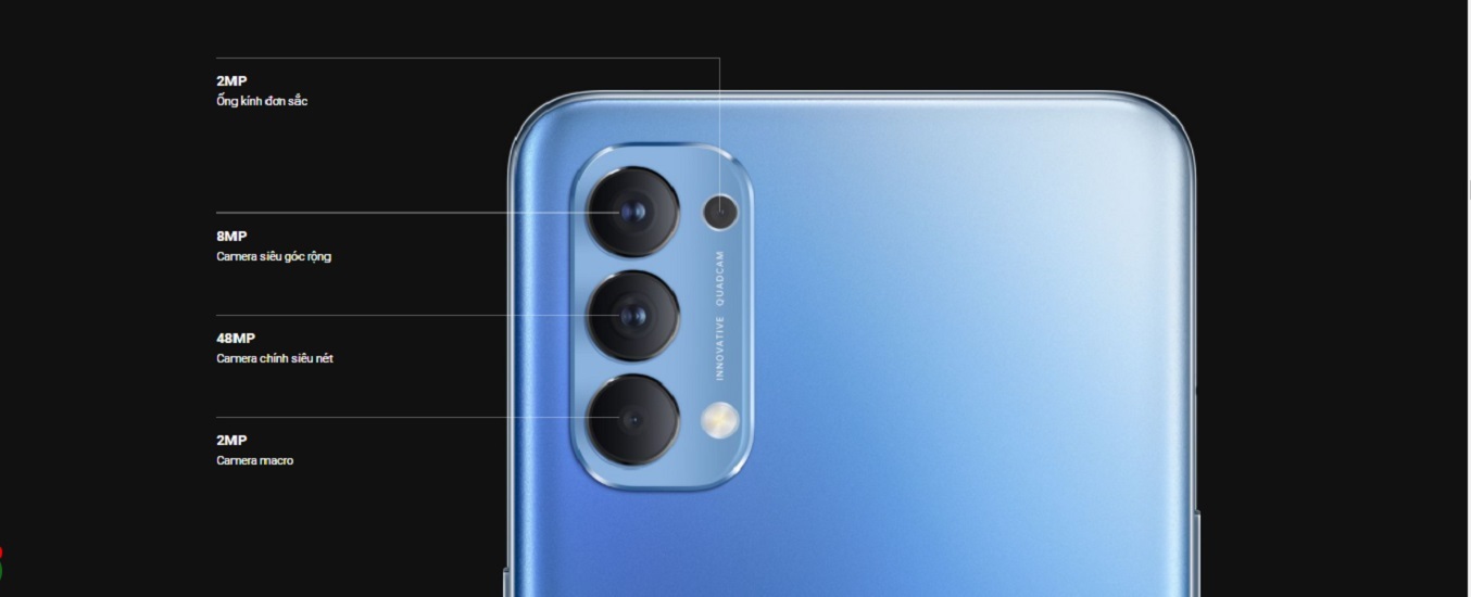 Điện thoại OPPO Reno4 Tím - Camera chuyên nghiệp