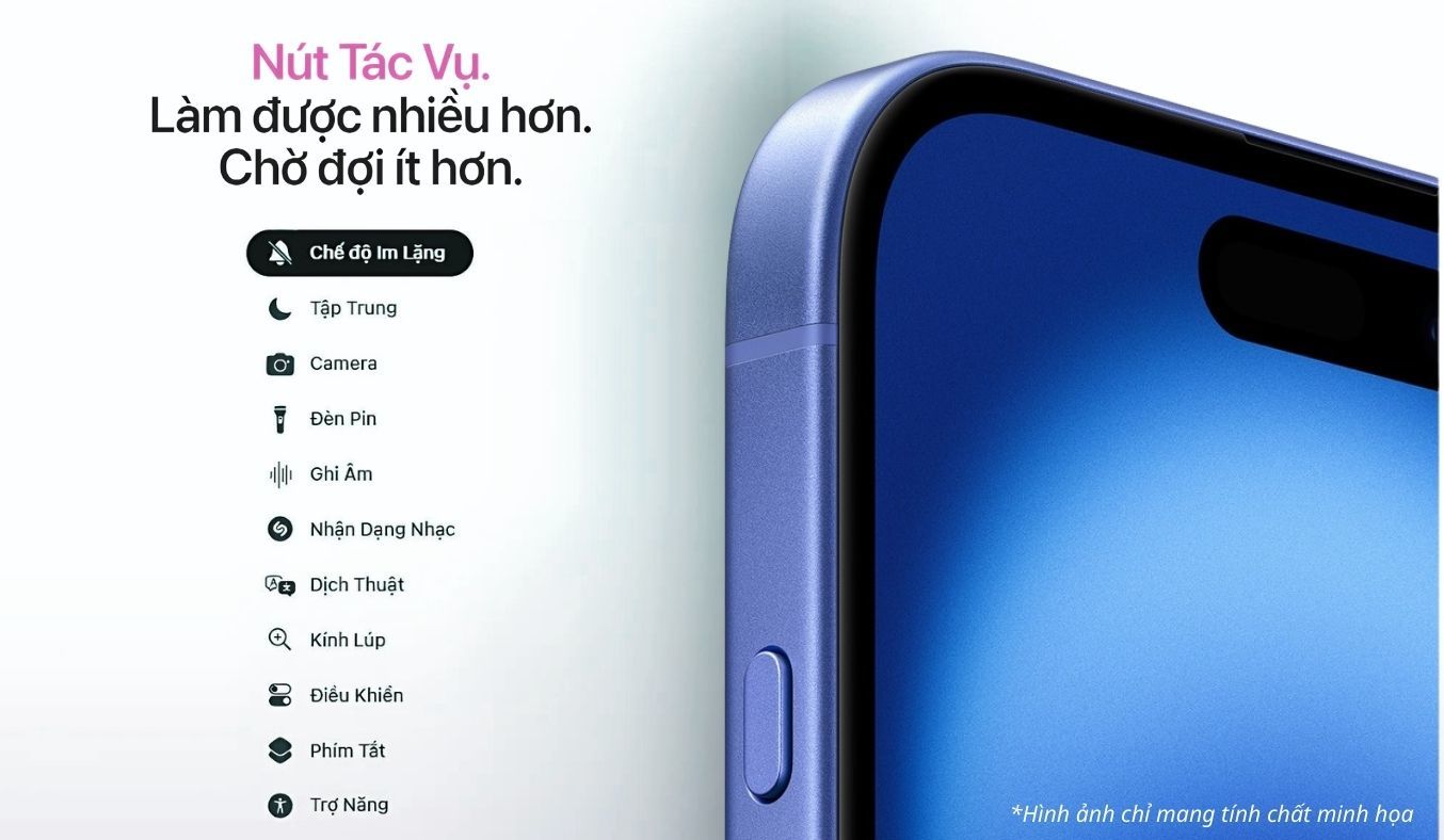 Điện thoại iPhone 16 - Nút tác vụ Action Button