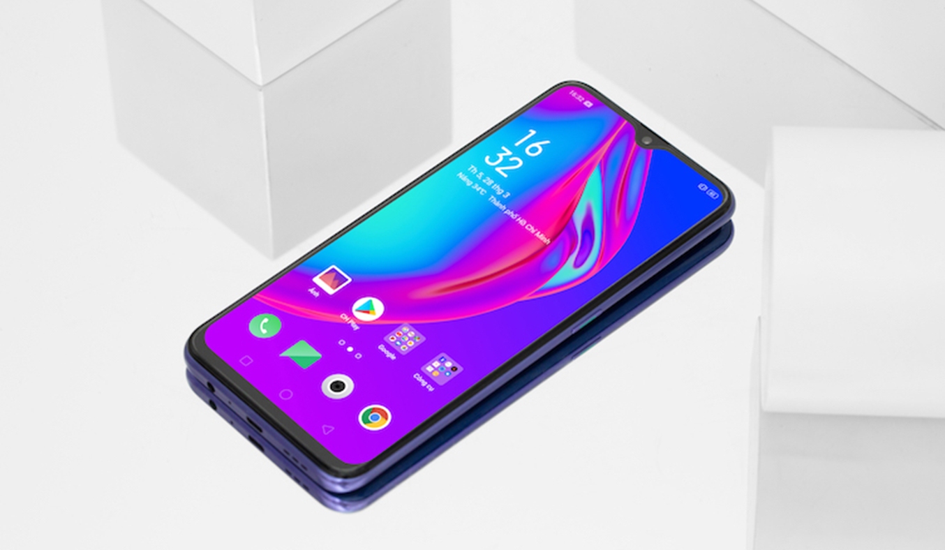 Oppo F11 Trắng được thiết kế thời trang với màn hình giọt nước