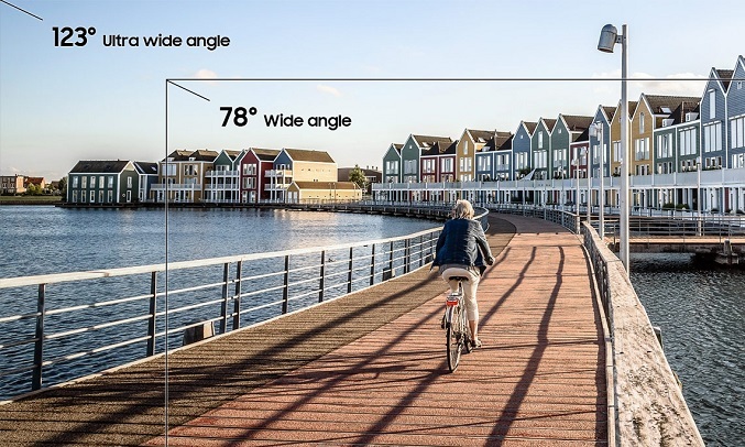 Điện thoại Samsung Galaxy A30 chụp góc rộng 123 độ