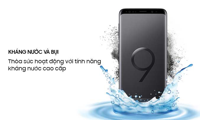 Samsung Galaxy S9 Plus đen chống nước, chống bụi tốt