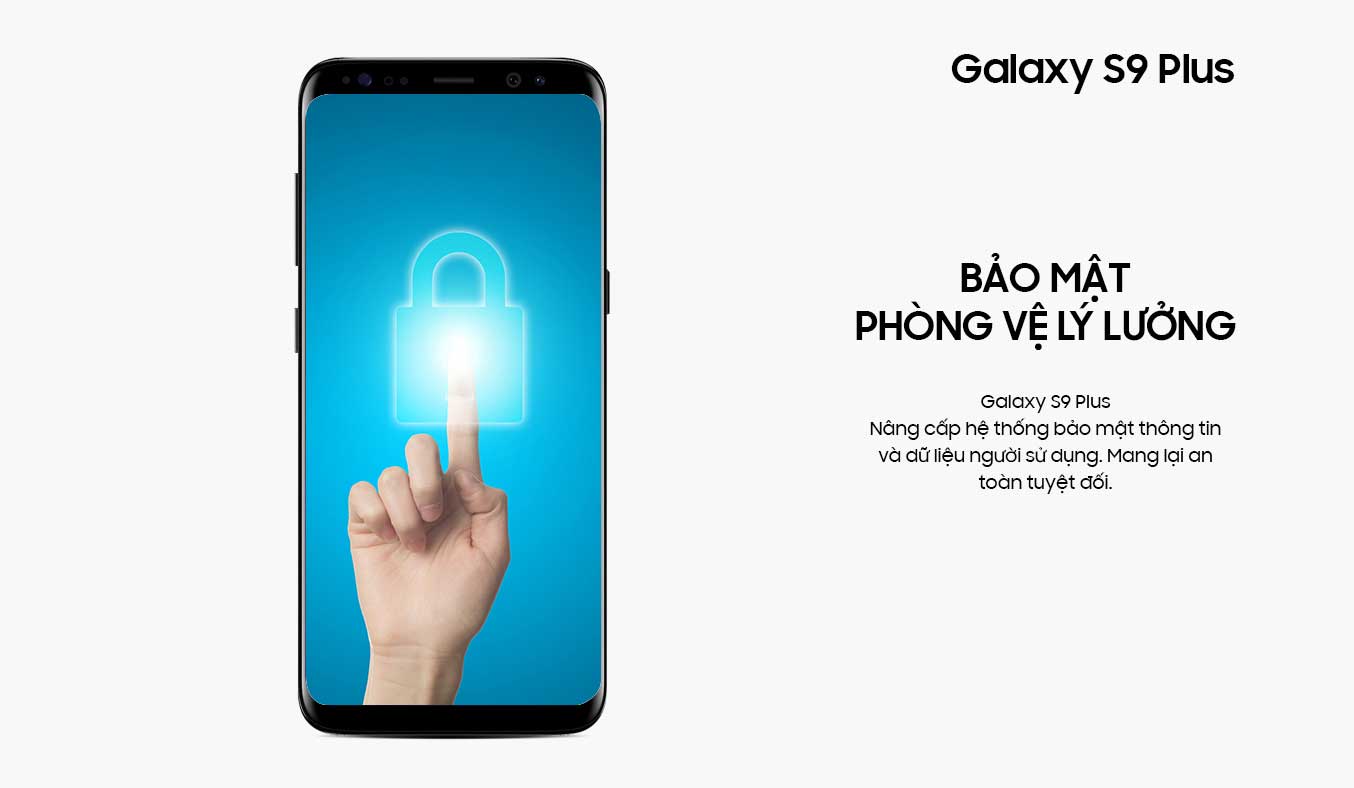 Samsung Galaxy S9 Plus đen khả năng bảo mật cao