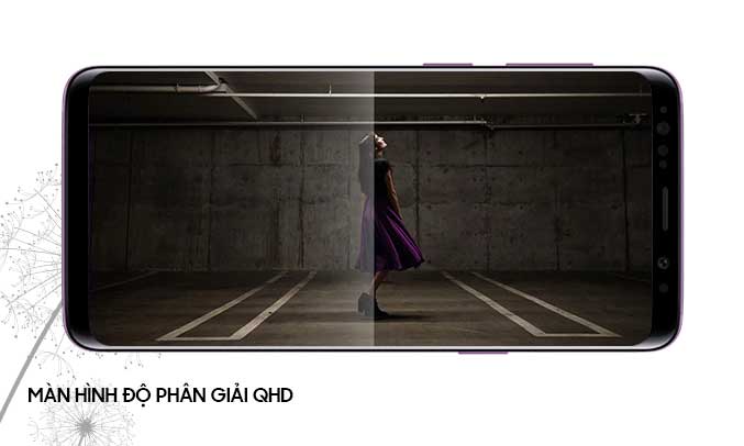 Samsung Galaxy S9 tím hiển thị hình ảnh sắt nét