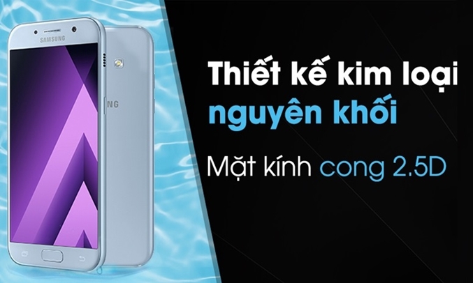 Samsung Galaxy A5 2017 xanh kim loại nguyên khối sang trọng