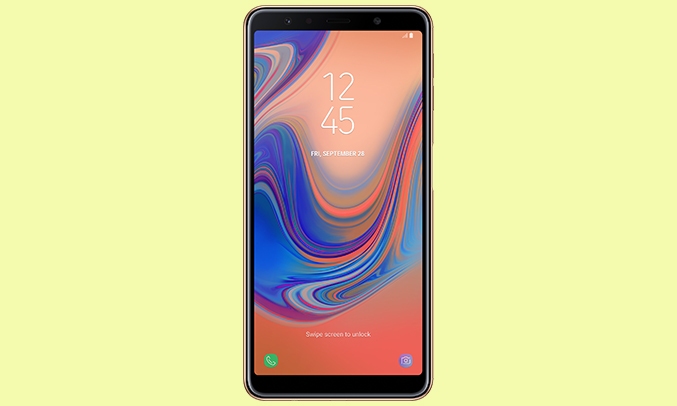 Samsung Galaxy A7 (2018) màu vàng thiết kế hiện đại
