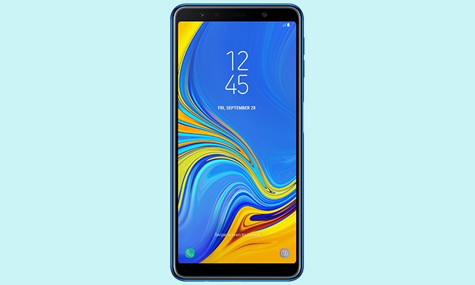 Samsung Galaxy A7 (2018) màu xanh thiết kế hiện đại