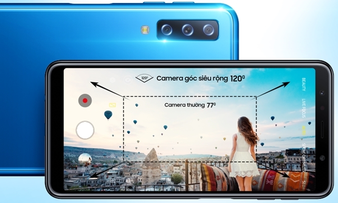 Samsung Galaxy A7 (2018) màu xanh màn hình 6.0 inch