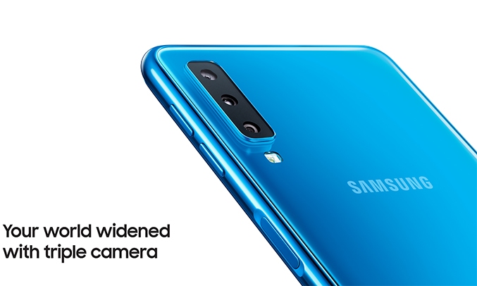 Samsung Galaxy A7 (2018) màu xanh camera kép xóa phông
