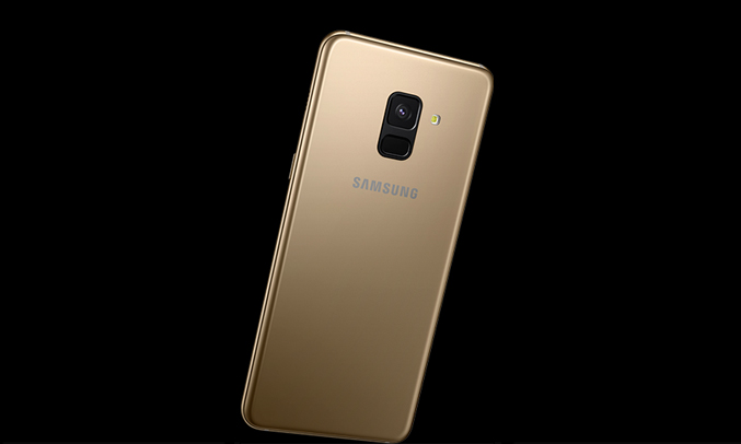 Samsung Galaxy A8 2018 vàng camera kép