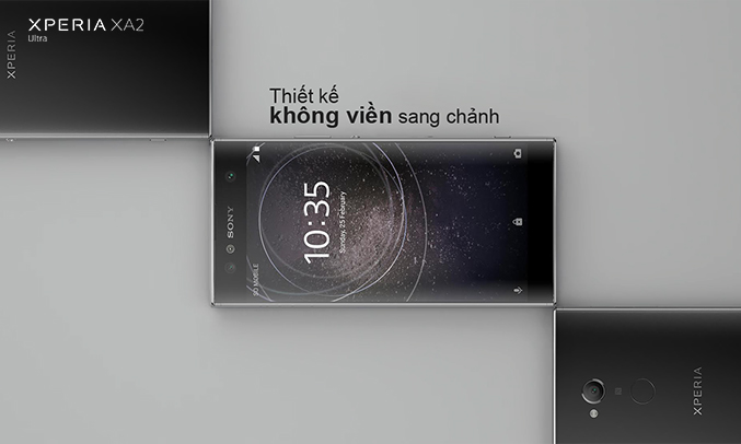Điện thoại Sony Xperia XA2 Ultra màu đen viền mỏng