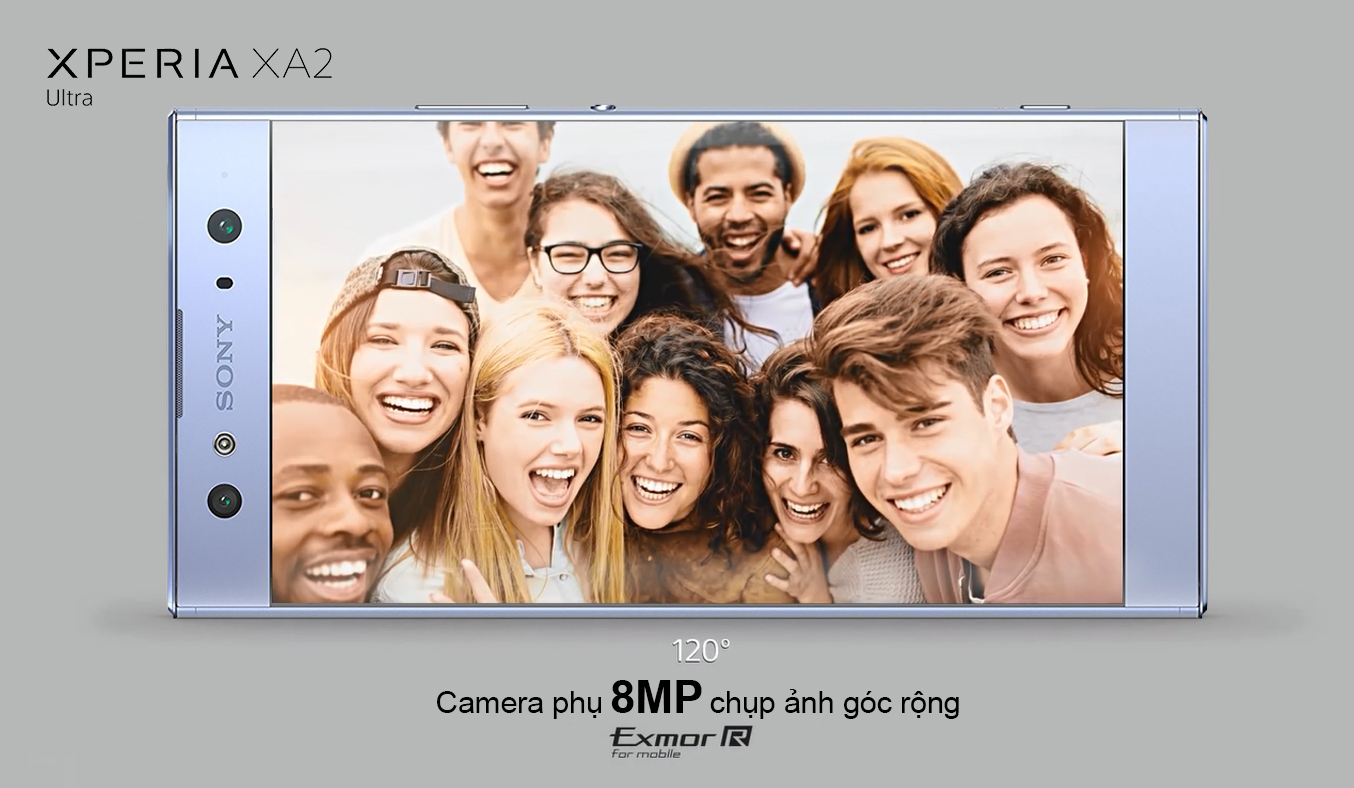 Điện thoại Sony Xperia XA2 Ultra màu xanh chụp ảnh sắc nét