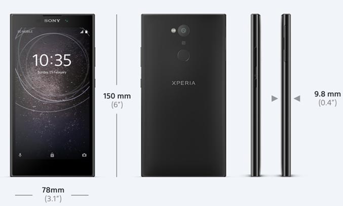 Điện thoại Sony Xperia L2 mỏng gọn