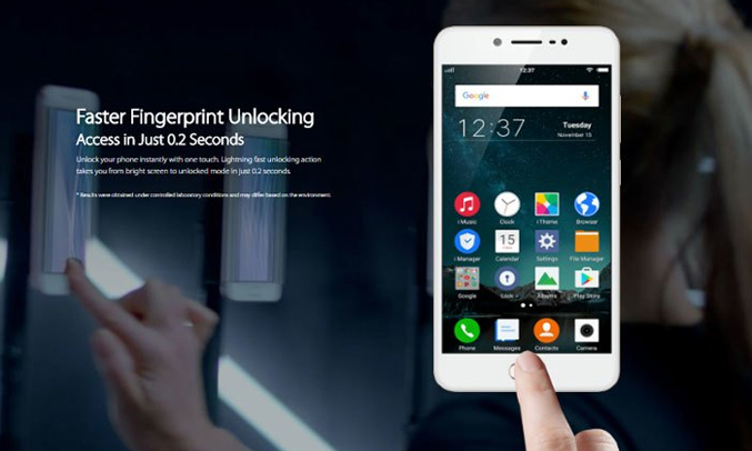 Điện thoại Vivo V5 vàng hồng bảo mật tốt