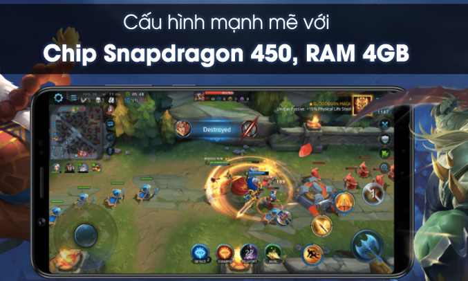 Điện thoại di động Vivo V7 Plus đen có cấu hình mạnh mẽ