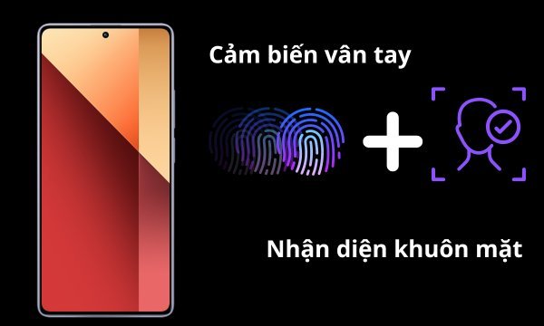 Điện thoại Xiaomi Redmi Note 13 Pro 4G có cảm biến vân tay