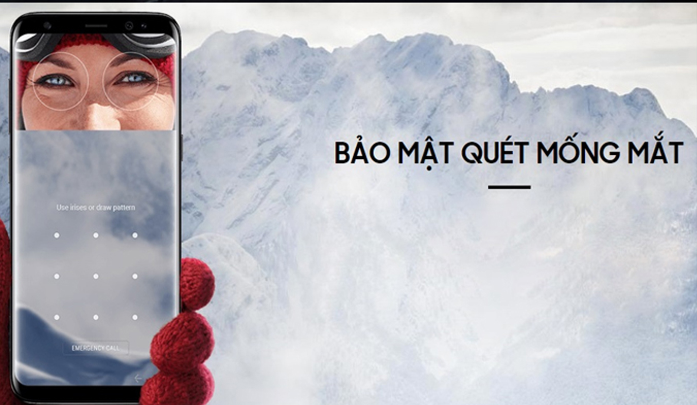 Điện thoại Samsung Galaxy S8 xanh bảo mật hiệu quả