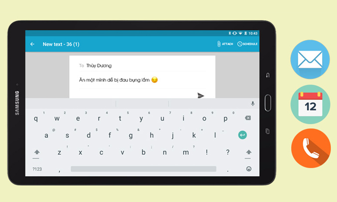 Máy tính bảng Samsung Galaxy Tab E hiển thị rõ nét
