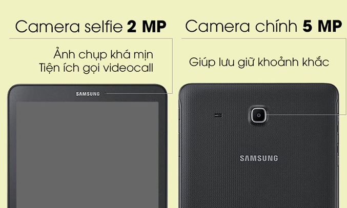 Máy tính bảng Samsung Galaxy Tab E chụp ảnh chất lượng