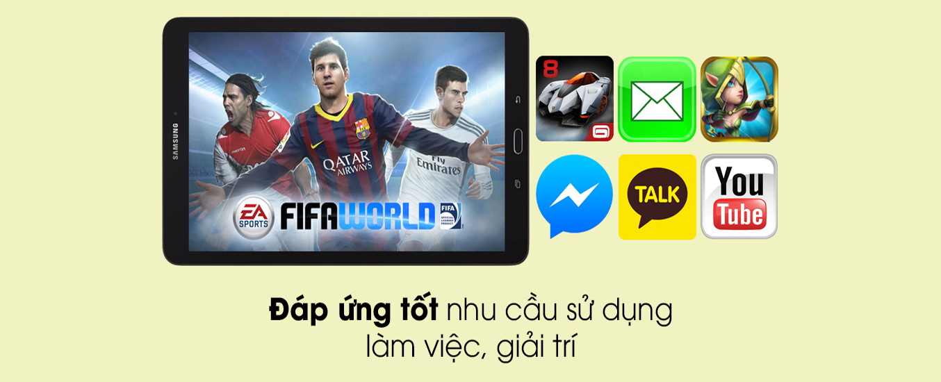 Máy tính bảng Samsung Galaxy Tab E cấu hình mạnh mẽ