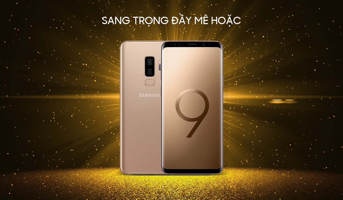 Samsung Galaxy S9 Plus vàng thiết kế đẹp hoàn hảo
