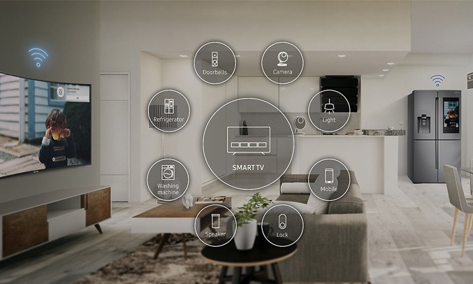 Tivi màn hình cong Samung 55 inch UA55NU7500KXXV smartthings điều khiển linh hoạt