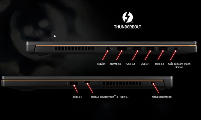 Laptop ASUS ROG Zephyrus M GM501GS-EI005T tản nhiệt tiết kiệm pin