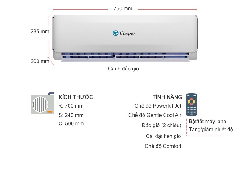 Máy lạnh Casper 1 HP EH-09TL22