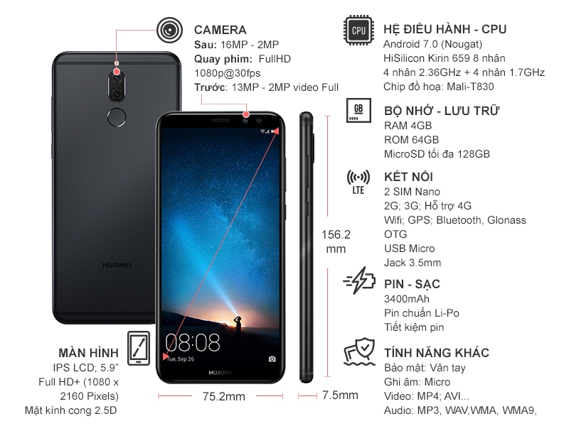 HUAWEI NOVA 2I ĐEN