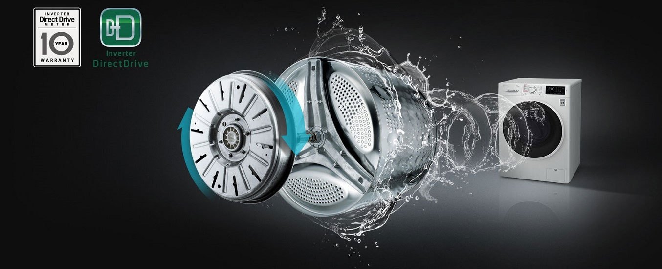 Máy giặt LG Inverter 9 kg FC1409S2W công nghệ Inverter giảm rung, giảm ồn