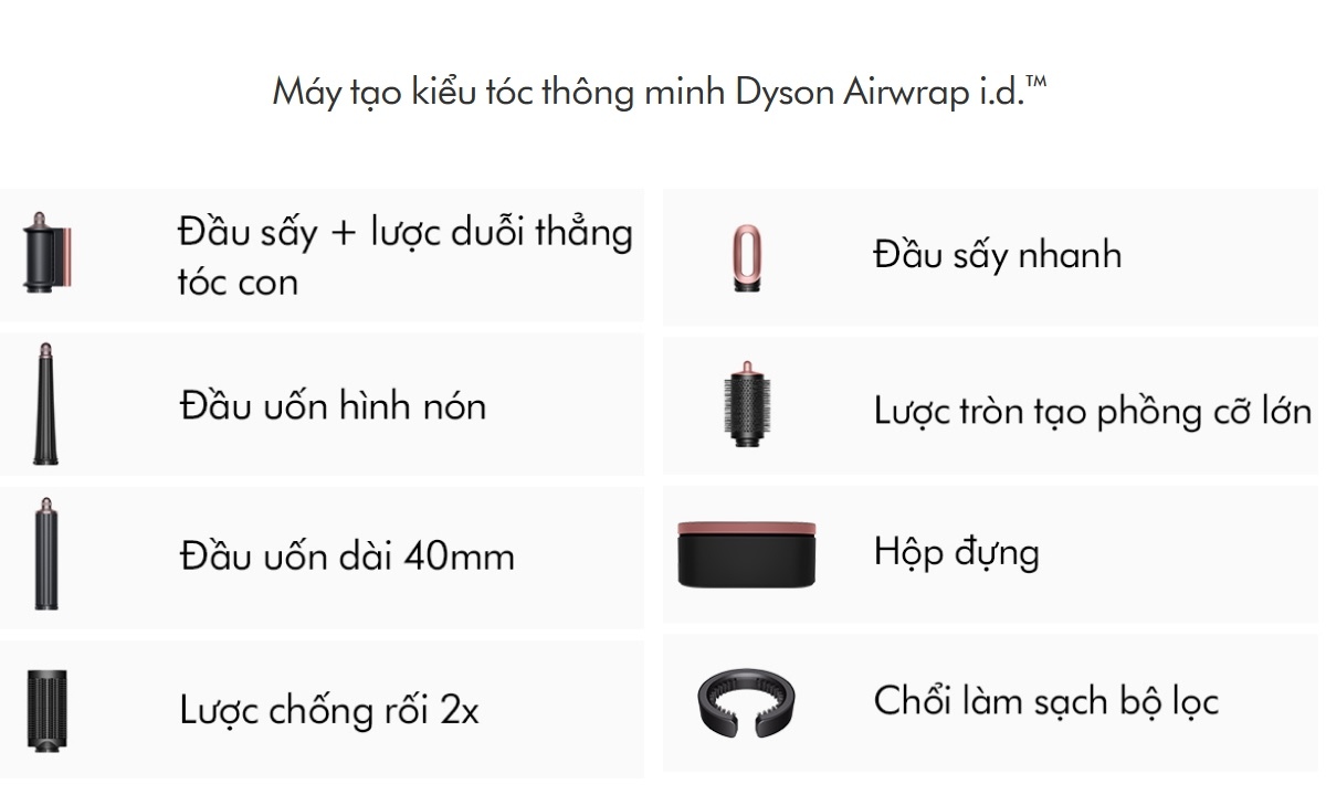 Máy tạo kiểu tóc Dyson Airwrap Straight+Wavy HS08 (Ceramic pink/Rose gold)