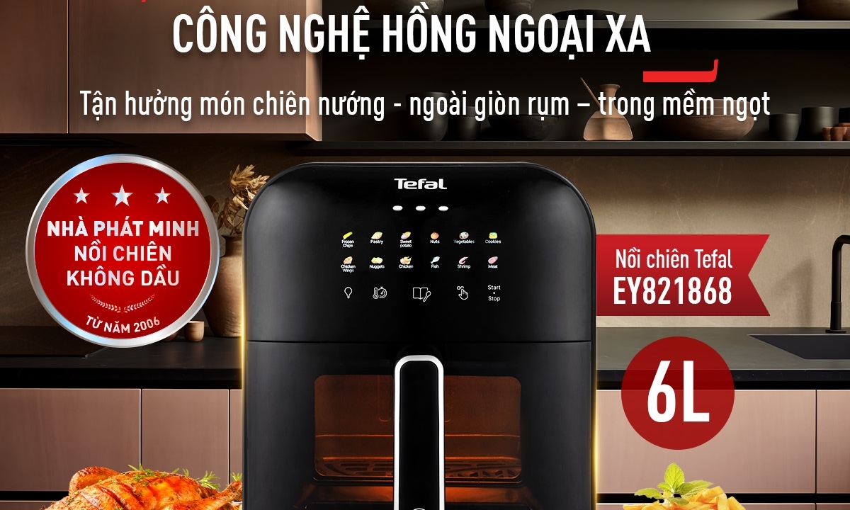 Nồi chiên không dầu Tefal 6 lít EY821868