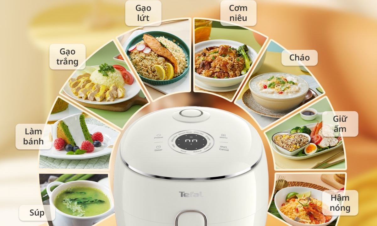Nồi cơm điện tử mini Tefal 0.7 lít RK535