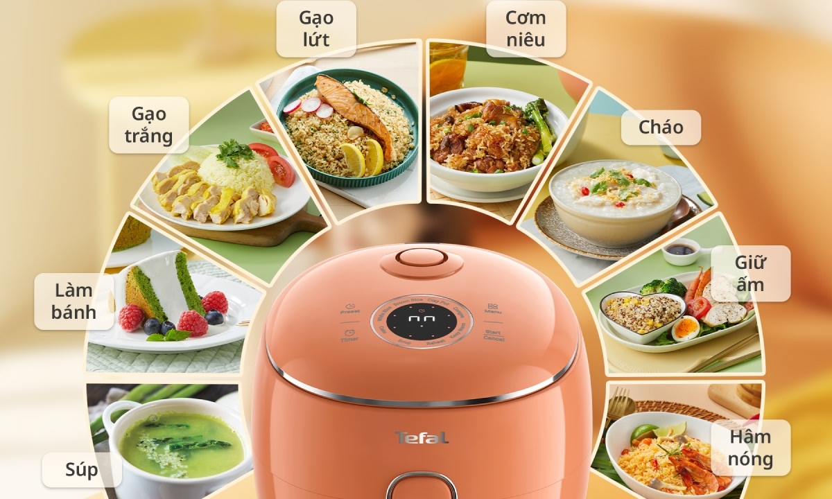 Nồi cơm điện tử mini Tefal 0.7 lít RK535