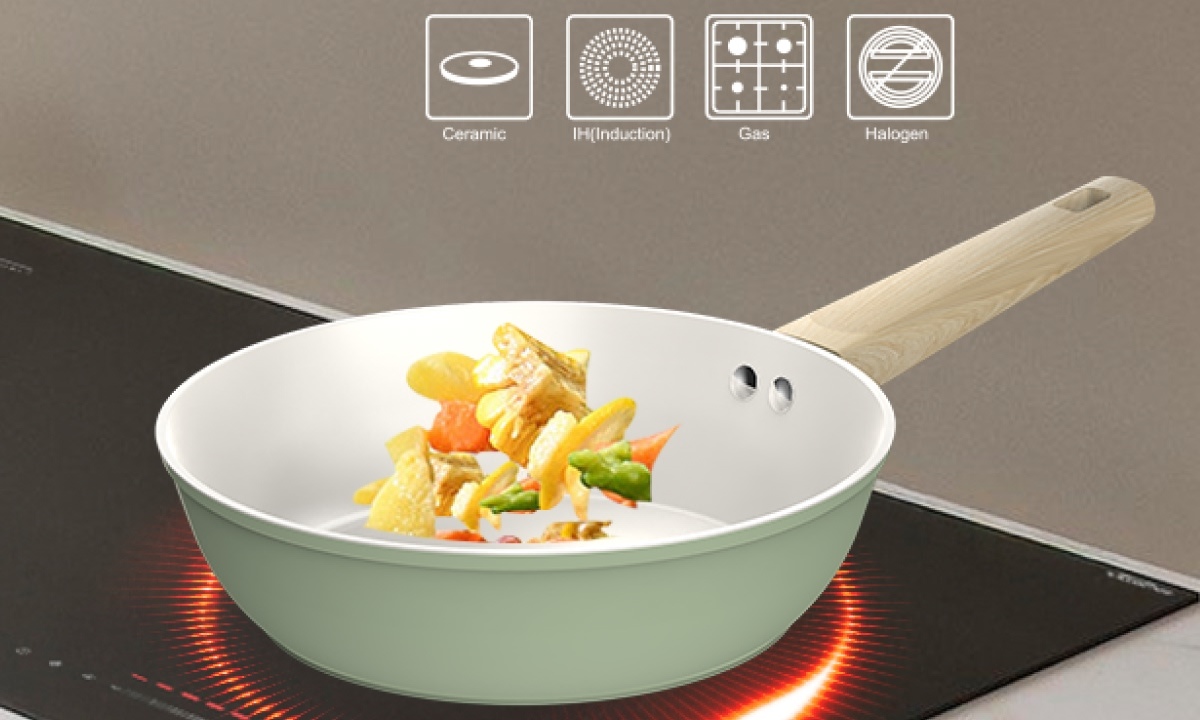 Chảo phủ sứ Nano đáy từ Sunhouse Healthy 20 cm SHG20MT1