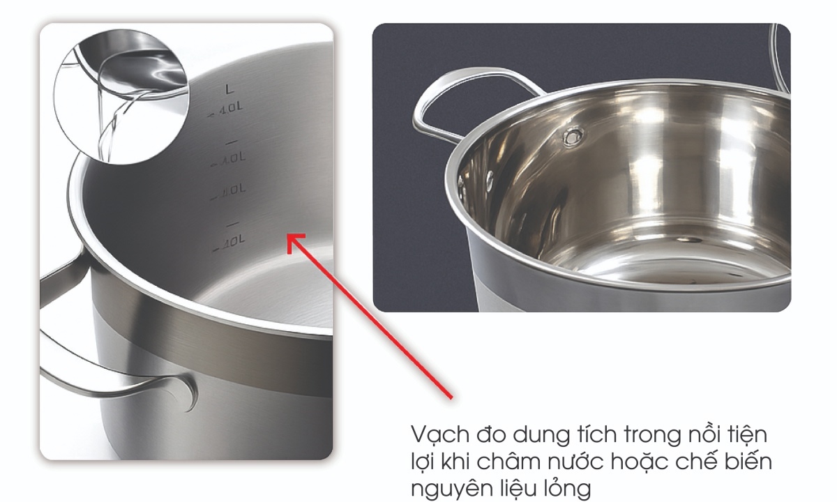 Nồi inox 3 lớp cao cấp đáy liền Elmich Trimax XS EL-3748 size 24cm