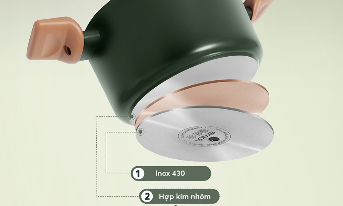 Nồi inox 3 lớp cao cấp đáy liền Elmich Trimax XS EL-3748 size 24cm