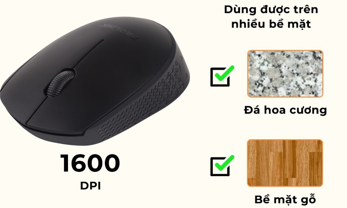 Lướt nhanh, thao tác nhạy bén Cảm biến quang học chính xác giúp chuột di chuyển mượt trên nhiều bề mặt khác nhau – từ bàn gỗ, kính đến mặt bàn phủ laminate. Bánh xe cuộn siêu nhanh cho phép bạn lướt qua tài liệu dài hay trang web chỉ trong tích tắc, tối ưu hiệu quả công việc.