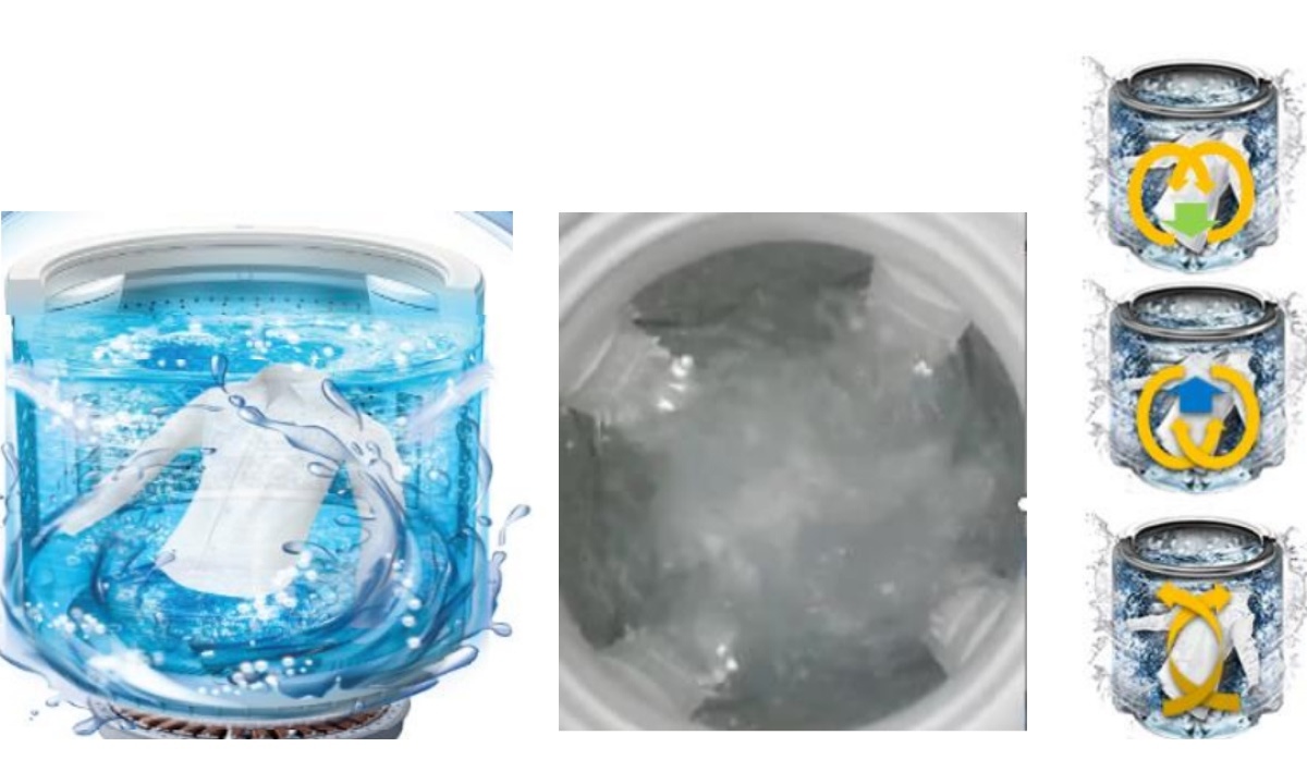 Bộ 3 thác nước kết hợp 3 luồng nước giặt sạch hiệu quả