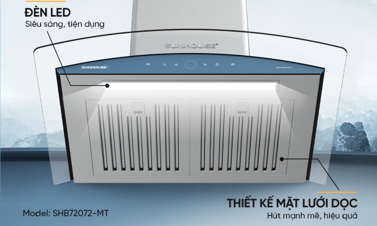 Lưới lọc Inox 430 bền chắc – đèn LED chiếu sáng tiện lợi