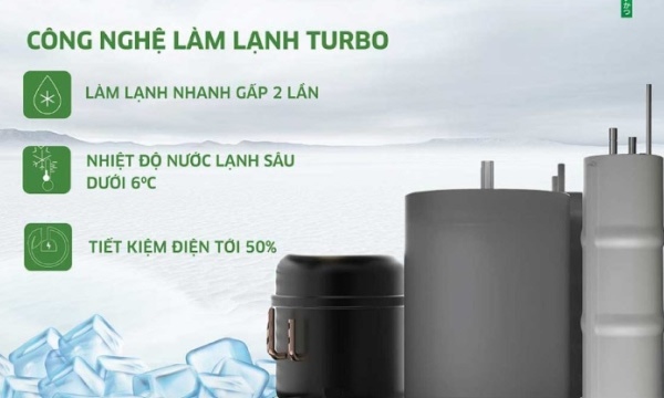 Hiệu suất làm lạnh mạnh mẽ Kangaroo Sumire KGRP11A202E3 được trang bị Block làm lạnh kết hợp Turbo Cooling, giúp tăng gấp đôi hiệu suất làm lạnh. Nhờ đó, máy vận hành mạnh mẽ, ổn định, luôn sẵn sàng cung cấp nước mát lạnh sảng khoái, đáp ứng nhu cầu sử dụng liên tục của cả gia đình.