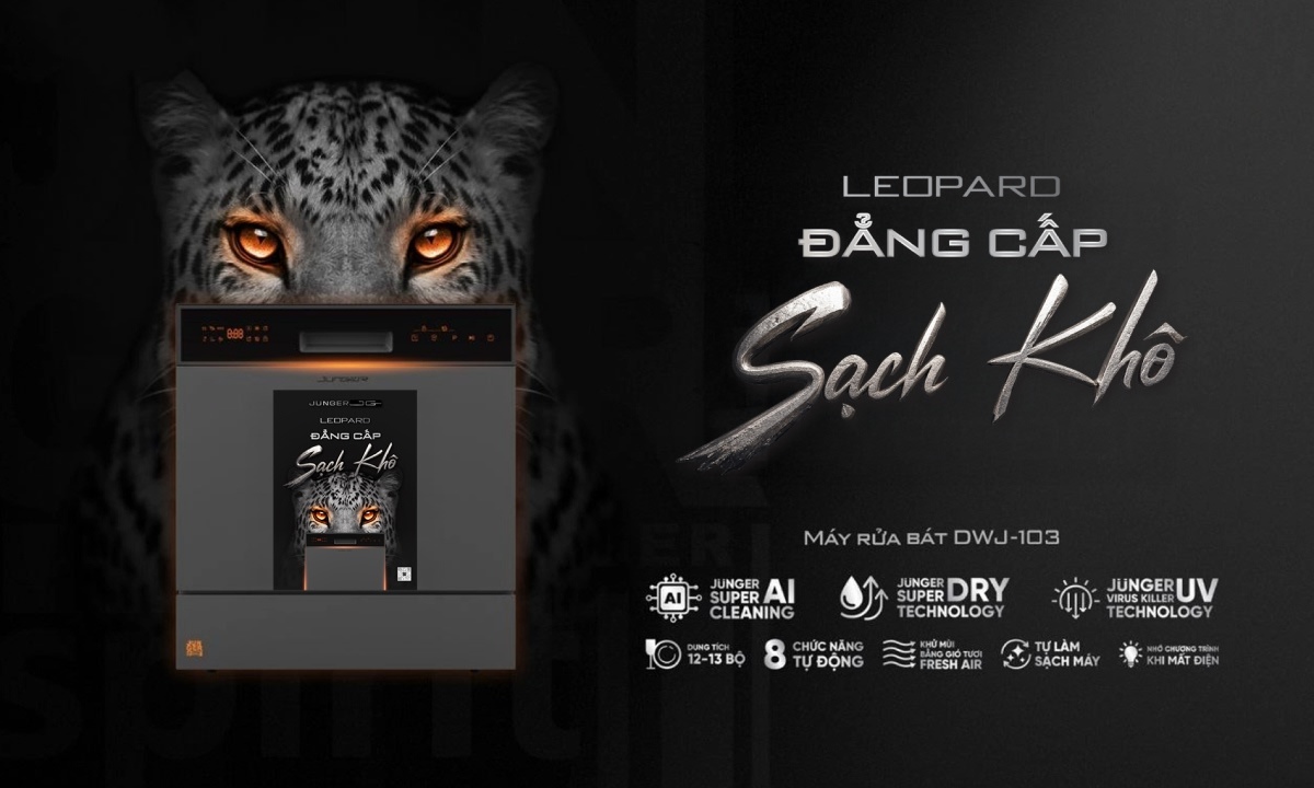 Máy rửa chén Junger - Màn hình LED rõ nét