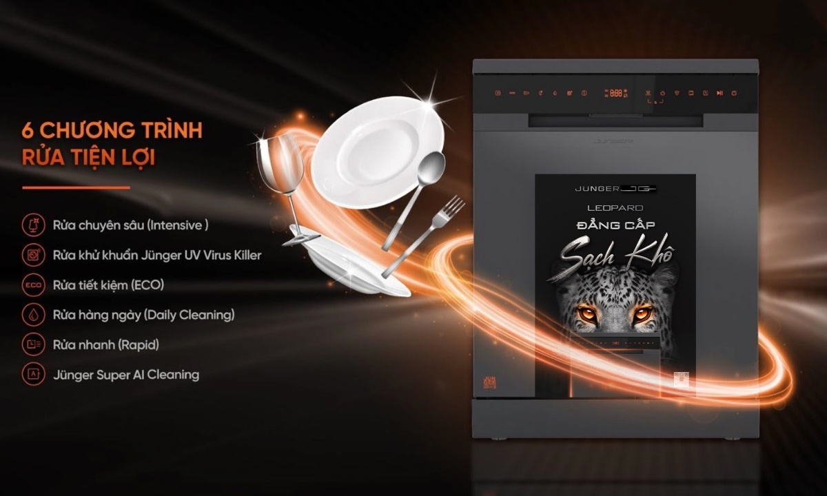 Máy rửa chén Junger DWJ-143 - đa dạng chương trình rửa