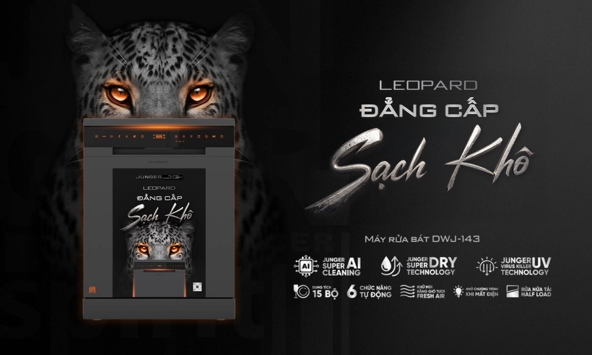 Máy rửa chén Junger DWJ-143 - Chuẩn tiết kiệm năng lượng A++ (châu u)