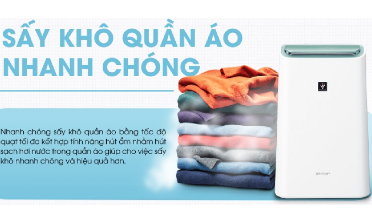 Chế độ sấy quần áo & cửa gió xoay tự động Máy hỗ trợ chế độ “Laundry Drying” kết hợp hoạt động quạt tốc độ cao để sấy khô quần áo nhanh chóng. Cửa gió có khả năng tự động swing góc rộng giúp luồng gió phân bố đều khắp phòng, tăng hiệu quả sấy & hút ẩm.
